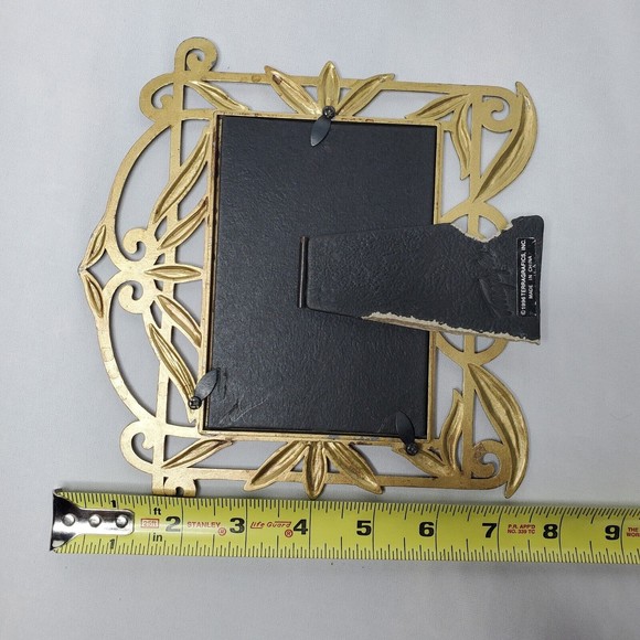 Vintage Terragrafics 1996 Nouveau Style Distressed Brass Metal Picture Frame 3x5 - Picture 12 of 13